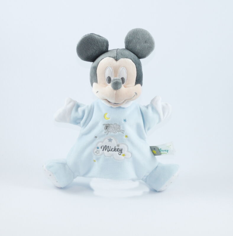  mickey souris marionnette bleu blanc mouton 